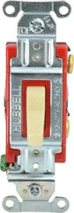 Hubbell Wiring Device-Kellems - 1 Pole, 120 to 277 VAC, 20 Amp, Industrial Grade, Toggle, Wall and Dimmer Light Switch - 1-5/16 Inch Wide x 4-1/16 Inch High - Industrial Tool & Supply