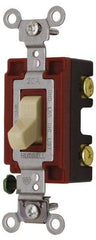 Hubbell Wiring Device-Kellems - 2 Pole, 120 to 277 VAC, 20 Amp, Industrial Grade, Toggle, Wall and Dimmer Light Switch - 1-5/16 Inch Wide x 4-1/16 Inch High - Industrial Tool & Supply