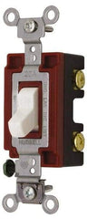 Hubbell Wiring Device-Kellems - 2 Pole, 120 to 277 VAC, 20 Amp, Industrial Grade, Toggle, Wall and Dimmer Light Switch - 1-5/16 Inch Wide x 4-1/16 Inch High - Industrial Tool & Supply