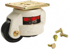 Sunnex - 1-1/4" Wide, Nylon Swivel Caster - 1,300 Lb Capacity, Threaded Stem Mount, 3.74" x 3.74" Plate, Ball Bearing - Industrial Tool & Supply