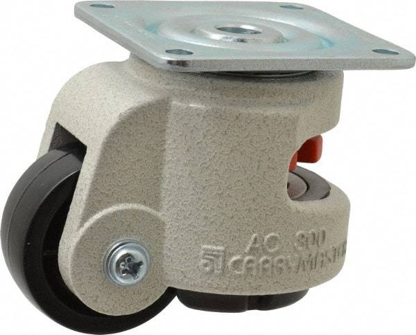 Sunnex - 7/8" Wide, Nylon Swivel Caster - 300 Lb Capacity, Top Plate Mount, 2.87" x 2.87" Plate, Ball Bearing - Industrial Tool & Supply