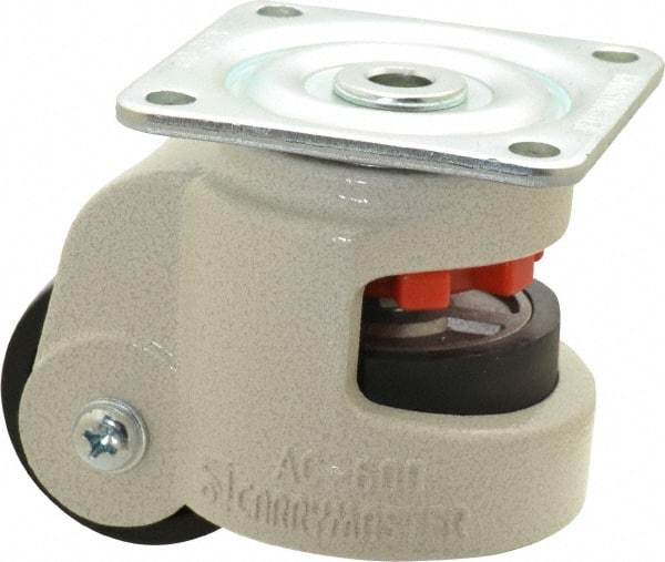 Sunnex - 1-1/8" Wide, Nylon Swivel Caster - 600 Lb Capacity, Top Plate Mount, 3.54" x 3.54" Plate, Ball Bearing - Industrial Tool & Supply