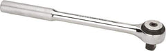Proto - 1/2" Drive Round Head Standard Ratchet - Chrome Finish, 9-3/8" OAL, 72 Gear Teeth, Standard Knurled Handle, Standard Head - Industrial Tool & Supply