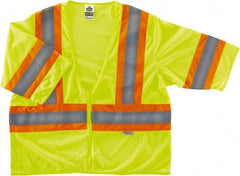 Ergodyne - Size 2X/3XL High Visibility Lime Mesh General Purpose Vest - 52 to 58" Chest, ANSI/ISEA 107, Zipper Closure, 1 Pocket, Polyester - Industrial Tool & Supply