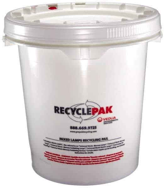 Recyclepak - 15 Inch Deep, Lamp Recycling Box - 15 Inch Diameter, 69 Lb. Capacity, 5 Gallon Pail - Industrial Tool & Supply