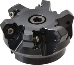 Kennametal - 2-1/2" Cut Diam, 3" Arbor Hole, 4.51mm Max Depth of Cut, 45° Indexable Chamfer & Angle Face Mill - 6 Inserts, HNGJ 535-GD Insert, Right Hand Cut, 6 Flutes, Through Coolant, Series KSHR - Industrial Tool & Supply