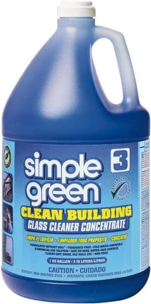 Simple Green - 1 Gal Bottle Unscented Glass Cleaner - Concentrated, Use on Glass Surfaces - Industrial Tool & Supply