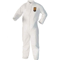 KleenGuard - Size 3XL Film Laminate Chemical Resistant Coveralls - White, Zipper Closure, Open Cuffs, Open Ankles - Industrial Tool & Supply