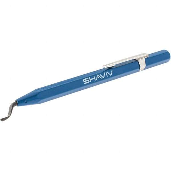 Shaviv - 1 Piece High Speed Steel Blade Hand Deburring Tool Set - B10 Blades, For Straight Edge, Hole Edge - Industrial Tool & Supply