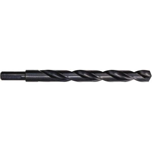 Jobber Length Drill Bit: 0.5″ Dia, 135 °, High Speed Steel Oxide Finish, 6″ OAL, Spiral Flute