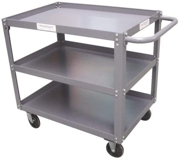 Value Collection - 1,200 Lb Capacity, 24" Wide x 36" Long x 34-5/8" High Service Cart - 3 Shelf, Steel - Industrial Tool & Supply