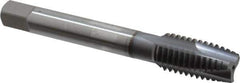 OSG - 1/2-13 UNC, 3 Flute, TiCN Finish, Vanadium High Speed Steel Spiral Point Tap - Plug Chamfer, Right Hand Thread, 3-3/8" OAL, 1-21/32" Thread Length, 0.367" Shank Diam, 2B Class of Fit - Exact Industrial Supply