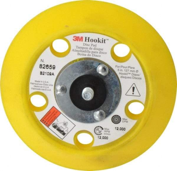 3M - 5" Diam Hook & Loop Disc Backing Pad - Medium Density, 12,000 RPM - Industrial Tool & Supply