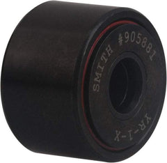 Accurate Bushing - 3/8" Bore, 1-3/8" Roller Diam x 3/4" Roller Width, Carbon Steel Self-Lubricating Yoke Cam Follower with Nonmetallic Bushing - 1 Lb Dynamic Load Capacity, 13/16" Overall Width - Industrial Tool & Supply