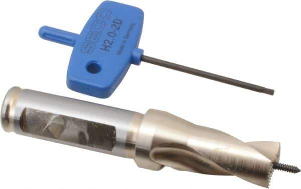 Seco - 16 to 16.99mm Diam, 1.5xD, 0.98" Max Depth, 5/8" Shank Diam, 0.61" Flute, 4-3/32" OAL, Replaceable Tip Drill - SD100 Insert, SD101 Toolholder, Series SD101 - Industrial Tool & Supply