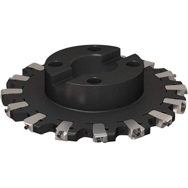 Seco - Shell Mount Connection, 17/32" Cutting Width, 58.98mm Depth of Cut, 250mm Cutter Diam, 60mm Hole Diam, 8 Tooth Indexable Slotting Cutter - R335.25 Toolholder, XNHQ 1407 Insert, Right Hand Cutting Direction - Industrial Tool & Supply