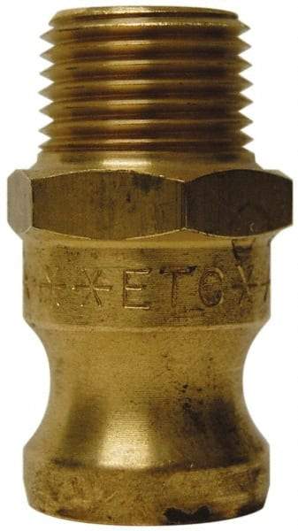 EVER-TITE Coupling Products - 3" Brass Cam & Groove Suction & Discharge Hose Male Adapter Male NPT Thread - Part F, 3" Thread, 250 Max psi - Industrial Tool & Supply