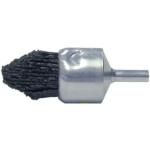 1″ Dia FME-Compliant Black Nylox Controlled Flare End Brush, .035/80CG Fill - Industrial Tool & Supply
