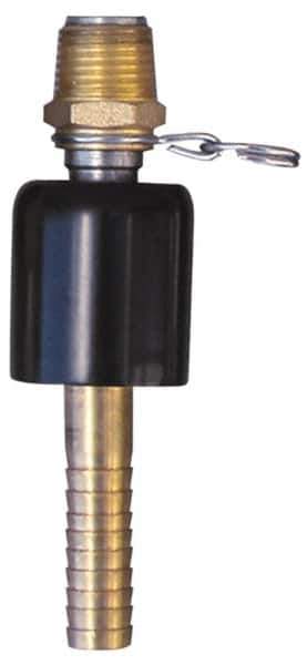 SuperKlean - 1/2 NPT x 1/2" Hose Barb, Ball Type Swivel Hose Adapter - Brass & Stainless Steel - Industrial Tool & Supply