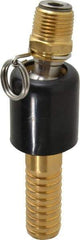 SuperKlean - 1/2 NPT x 3/4" Hose Barb, Ball Type Swivel Hose Adapter - Brass & Stainless Steel - Industrial Tool & Supply