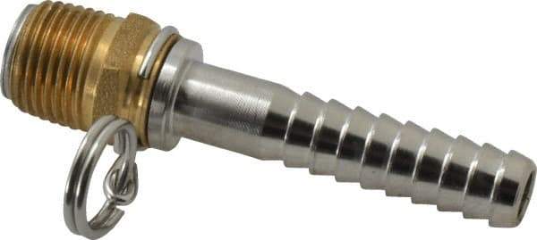 SuperKlean - 1/2 NPT x 1/2" Hose Barb, Swivel Hose Adapter - Brass & Stainless Steel - Industrial Tool & Supply