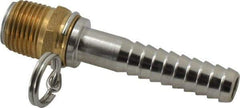 SuperKlean - 1/2 NPT x 1/2" Hose Barb, Swivel Hose Adapter - Brass & Stainless Steel - Industrial Tool & Supply