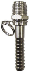 SuperKlean - NPT x 1/2" Hose Barb, Swivel Hose Adapter - Stainless Steel - Industrial Tool & Supply