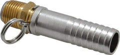 SuperKlean - 1/2 NPT x 3/4" Hose Barb, Swivel Hose Adapter - Brass & Stainless Steel - Industrial Tool & Supply