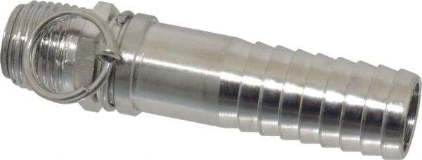SuperKlean - NPT x 3/4" Hose Barb, Swivel Hose Adapter - Stainless Steel - Industrial Tool & Supply