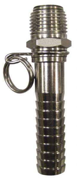 SuperKlean - NPT x 5/8" Hose Barb, Swivel Hose Adapter - Stainless Steel - Industrial Tool & Supply