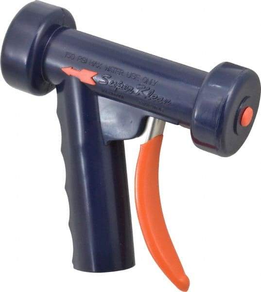 SuperKlean - Insulated, Brass Pistol Grip Spray Nozzle for 1/2" Pipe - Dark Blue, 1/2 NPT - Industrial Tool & Supply