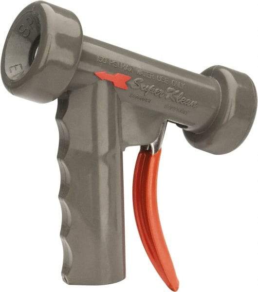 SuperKlean - Insulated, Stainless Steel Pistol Grip Spray Nozzle for 1/2" Pipe - Gray, 1/2 NPT - Industrial Tool & Supply
