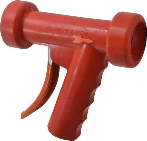 SuperKlean - Insulated, Stainless Steel Pistol Grip Spray Nozzle for 1/2" Pipe - Red, 1/2 NPT - Industrial Tool & Supply