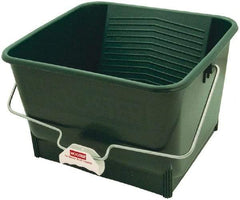 Wooster Brush - 4 Gal, 9" High, Polypropylene Square Green Single Pail - Handle Included, 13-1/2" Top Length x 15" Top Width - Industrial Tool & Supply