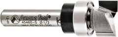 Amana Tool - 1/2" Cut Diam, 1/4" Length of Cut, 2 Flute Pattern-Cutting Edge Profile Router Bit - Solid Carbide, 1/4" Shank Diam, 1-5/8" OAL, Uncoated - Industrial Tool & Supply