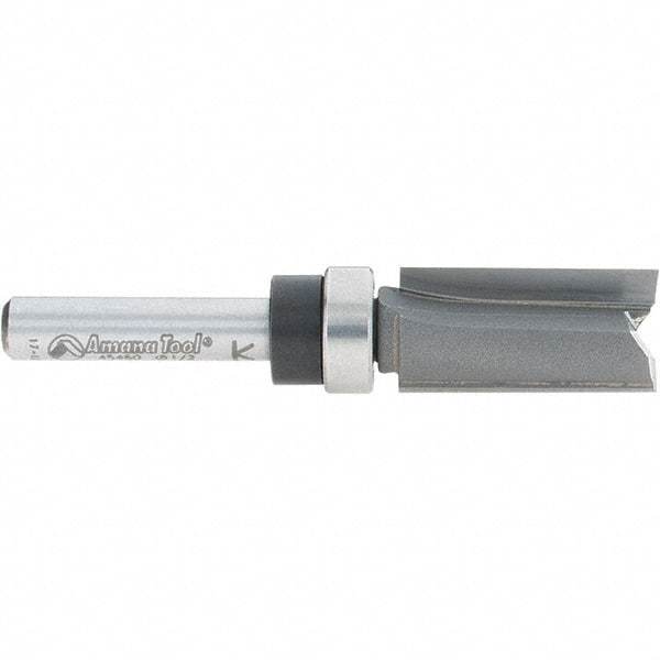 Amana Tool - 1/2" Cut Diam, 1" Length of Cut, 2 Flute Pattern-Cutting Edge Profile Router Bit - Carbide-Tipped, 1/4" Shank Diam, 2-1/2" OAL, Uncoated - Industrial Tool & Supply