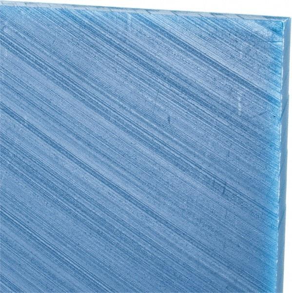 Made in USA - 1/4" Thick x 12" Wide x 1' Long, Polyethylene (UHMW) Sheet - Blue, Glass-Filled Grade - Industrial Tool & Supply