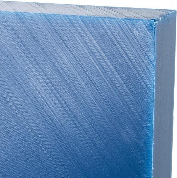 Made in USA - 1" Thick x 12" Wide x 1' Long, Polyethylene (UHMW) Sheet - Blue, Glass-Filled Grade - Industrial Tool & Supply