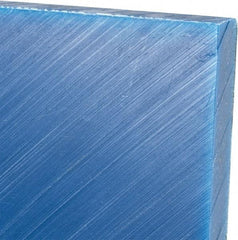 Made in USA - 1/2" Thick x 12" Wide x 2' Long, Polyethylene (UHMW) Sheet - Blue, Glass-Filled Grade - Industrial Tool & Supply