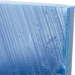 Made in USA - 3/4" Thick x 12" Wide x 2' Long, Polyethylene (UHMW) Sheet - Blue, Glass-Filled Grade - Industrial Tool & Supply