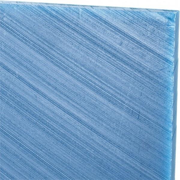 Made in USA - 1/4" Thick x 24" Wide x 2' Long, Polyethylene (UHMW) Sheet - Blue, Glass-Filled Grade - Industrial Tool & Supply