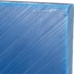 Made in USA - 1/2" Thick x 24" Wide x 2' Long, Polyethylene (UHMW) Sheet - Blue, Glass-Filled Grade - Industrial Tool & Supply
