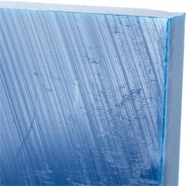 Made in USA - 3/4" Thick x 24" Wide x 2' Long, Polyethylene (UHMW) Sheet - Blue, Glass-Filled Grade - Industrial Tool & Supply