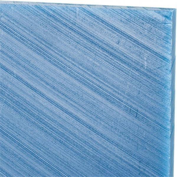 Made in USA - 1/4" Thick x 24" Wide x 4' Long, Polyethylene (UHMW) Sheet - Blue, Glass-Filled Grade - Industrial Tool & Supply