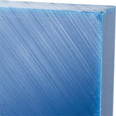 Made in USA - 1" Thick x 24" Wide x 4' Long, Polyethylene (UHMW) Sheet - Blue, Glass-Filled Grade - Industrial Tool & Supply