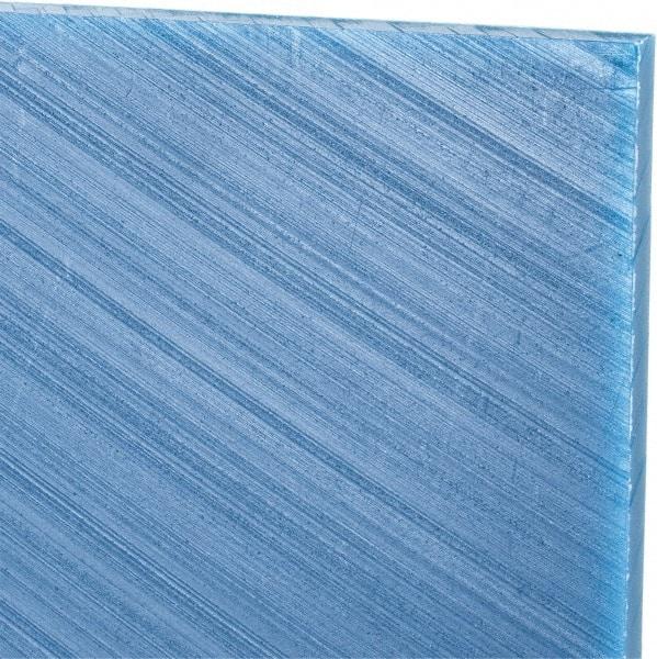 Made in USA - 1/4" Thick x 48" Wide x 5' Long, Polyethylene (UHMW) Sheet - Blue, Glass-Filled Grade - Industrial Tool & Supply