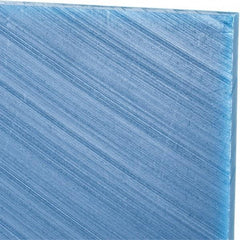 Made in USA - 1/4" Thick x 48" Wide x 5' Long, Polyethylene (UHMW) Sheet - Blue, Glass-Filled Grade - Industrial Tool & Supply