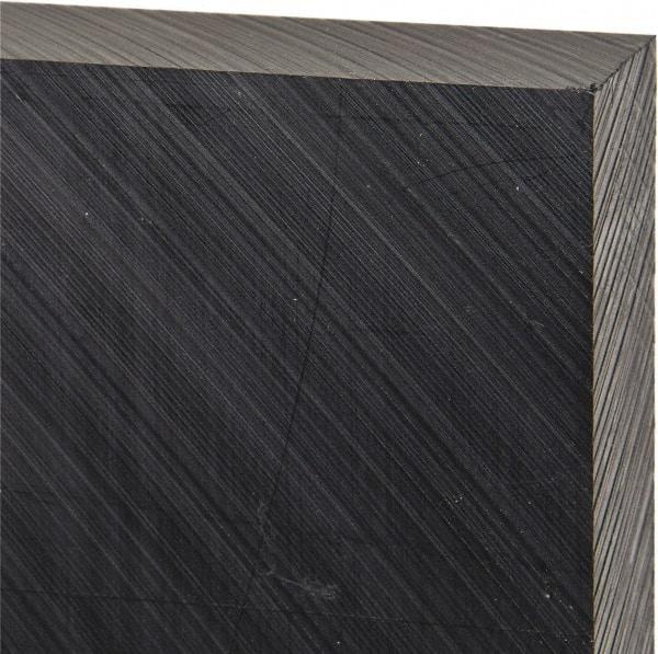 Made in USA - 1" Thick x 12" Wide x 1' Long, Polyethylene (UHMW) Sheet - Black, Antistatic Grade - Industrial Tool & Supply