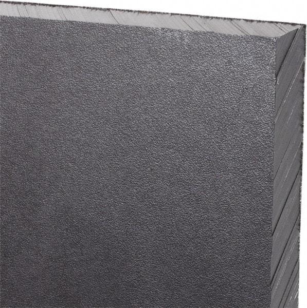Made in USA - 1/2" Thick x 12" Wide x 2' Long, Polyethylene (UHMW) Sheet - Black, Antistatic Grade - Industrial Tool & Supply