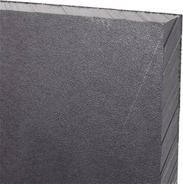 Made in USA - 1/2" Thick x 12" Wide x 3' Long, Polyethylene (UHMW) Sheet - Black, Antistatic Grade - Industrial Tool & Supply
